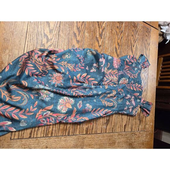 NWT Averie  Halley Flowery Cobalt Blue Ruched Floral Sz M - Picture 5 of 5